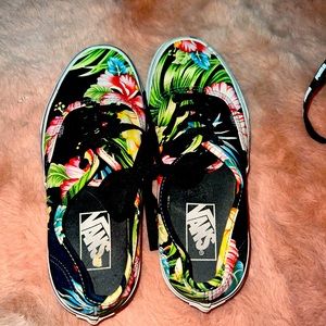 Floral lace up vans